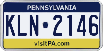 PA license plate KLN2146