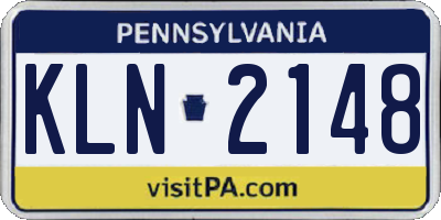 PA license plate KLN2148