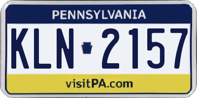 PA license plate KLN2157