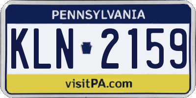 PA license plate KLN2159