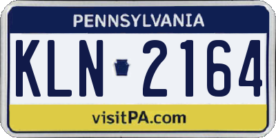 PA license plate KLN2164