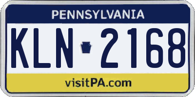 PA license plate KLN2168
