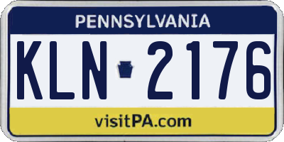 PA license plate KLN2176