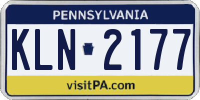 PA license plate KLN2177