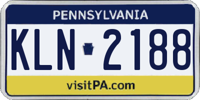 PA license plate KLN2188