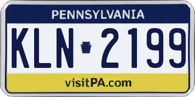 PA license plate KLN2199
