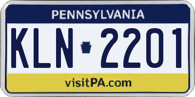 PA license plate KLN2201