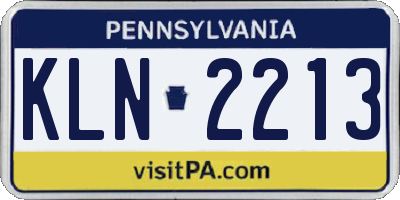PA license plate KLN2213