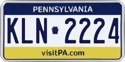 PA license plate KLN2224