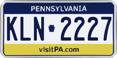 PA license plate KLN2227