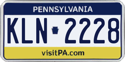 PA license plate KLN2228