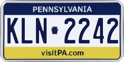 PA license plate KLN2242