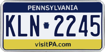 PA license plate KLN2245