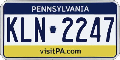 PA license plate KLN2247