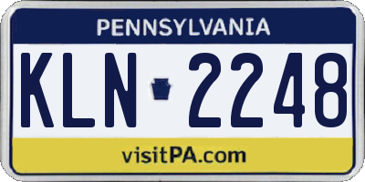 PA license plate KLN2248