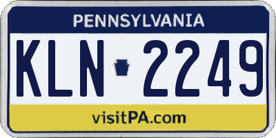 PA license plate KLN2249