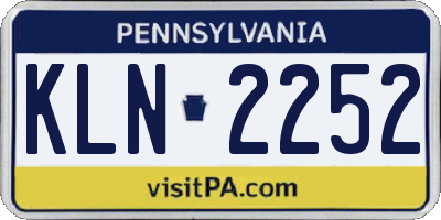 PA license plate KLN2252