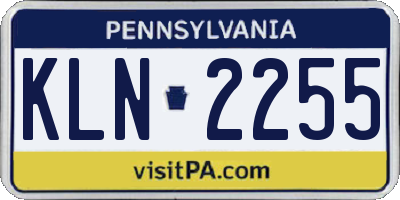 PA license plate KLN2255