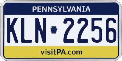 PA license plate KLN2256