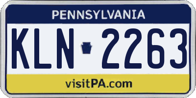 PA license plate KLN2263