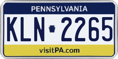PA license plate KLN2265