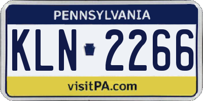 PA license plate KLN2266