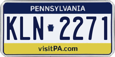 PA license plate KLN2271