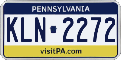 PA license plate KLN2272