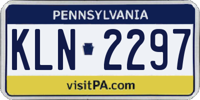 PA license plate KLN2297
