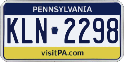 PA license plate KLN2298