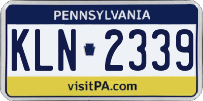 PA license plate KLN2339