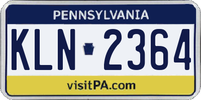 PA license plate KLN2364