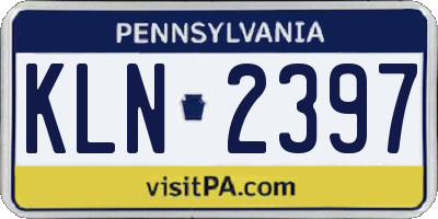 PA license plate KLN2397