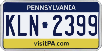 PA license plate KLN2399