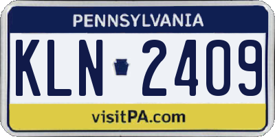PA license plate KLN2409