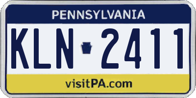 PA license plate KLN2411