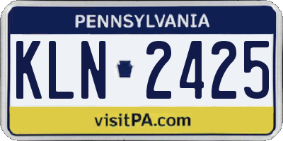 PA license plate KLN2425