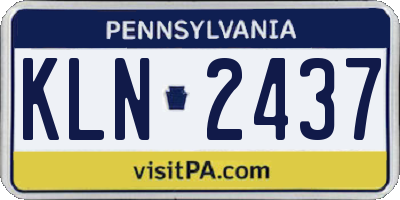PA license plate KLN2437