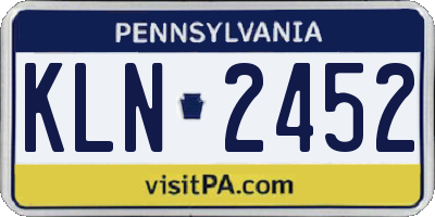 PA license plate KLN2452