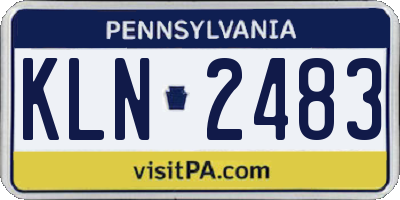PA license plate KLN2483