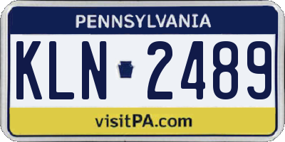 PA license plate KLN2489