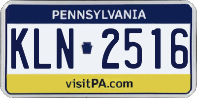 PA license plate KLN2516