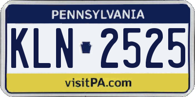 PA license plate KLN2525
