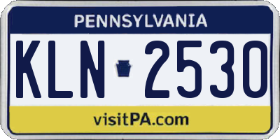 PA license plate KLN2530