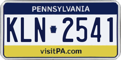 PA license plate KLN2541