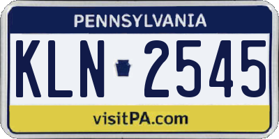PA license plate KLN2545