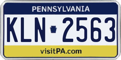 PA license plate KLN2563