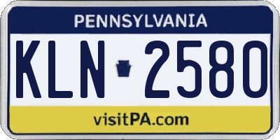PA license plate KLN2580