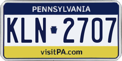 PA license plate KLN2707