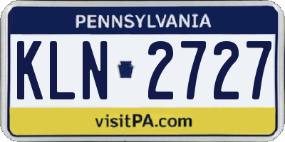 PA license plate KLN2727